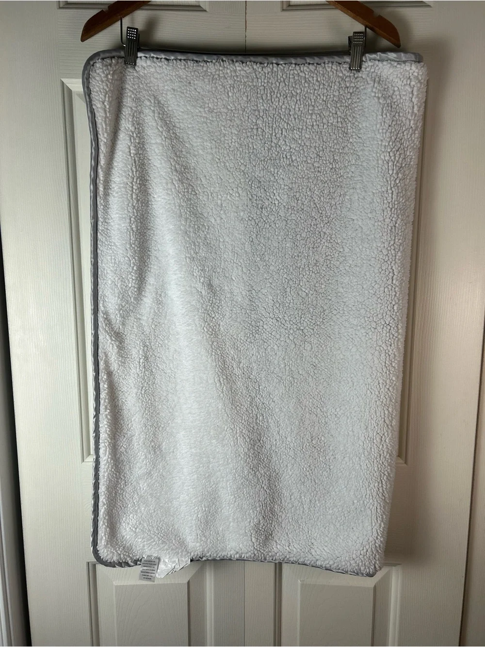 Lullaby Lane Patchwork Squares Baby Blanket Gray White Cream Minky Dot Sherpa